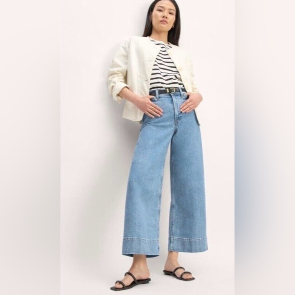 EVERLANE The Wide Leg Jean High Rise Light Wash Denim Jeans Size 27